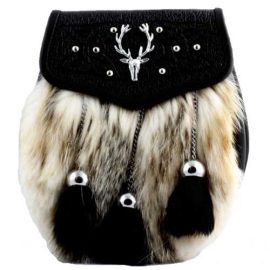 Badger-Semi-Dress-Sporran-Black-Musrat-Tassels