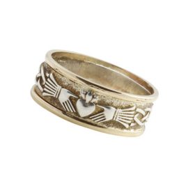 Claddagh Infinity Knot Ring Small SS 10kt Gold KELGSKN04S