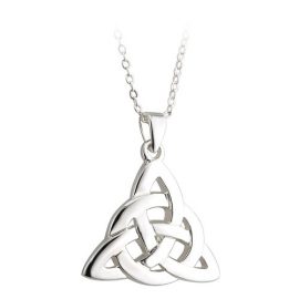 Trinity Knot Pendant with Circle Accent Rhodium Plated S45241