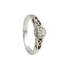 Trinity Knot Round Halo Diamond Ring KELKER09