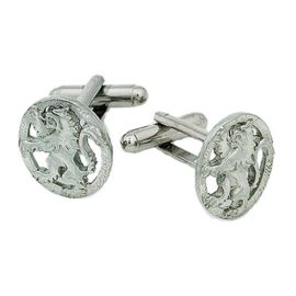 Lion Cufflinks Open Design Polished Pewter KCL5P