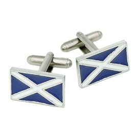 Saltire Cufflinks with Blue Enamel Pewter KCL3