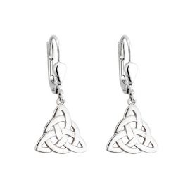 Trinity Knot Circle Accent Drop Earrings Sterling Silver S3694
