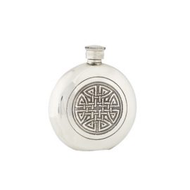 celtic-knot-round-6oz-hip-flask-with-funnel-pewter-fl34p