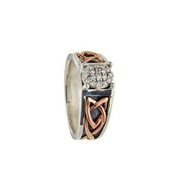 Eden Celtic Knot Ring SS 10kt Rose Gold PRX8419-WS