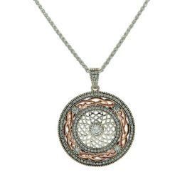 Warrior Shield Pendant CZ SS10kt Rose Gold PPX8381-3